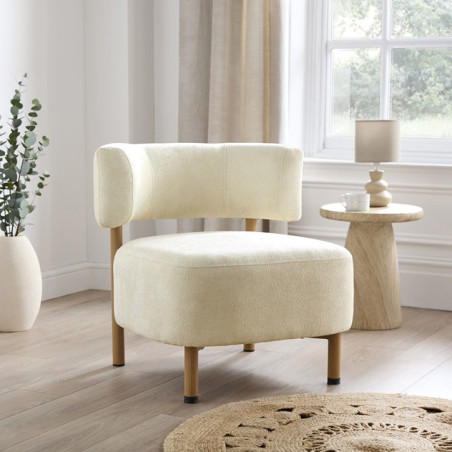 Fauteuil dossier arrondi creme
