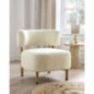 Fauteuil  dossier arrondi creme