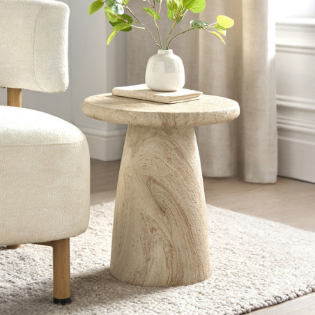 Table d appoint effet travertin