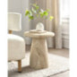 Table d appoint effet travertin