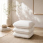 Pouf carre 3 niveaux creme