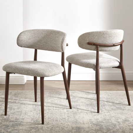 2 chaises pietement effet noyer