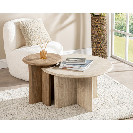 Ens tables basses effet manguier