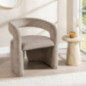 Fauteuil dossier arrondi taupe