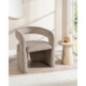 Fauteuil dossier arrondi taupe
