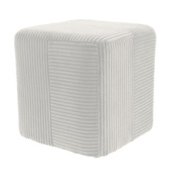 Pouf carre velours cotele large