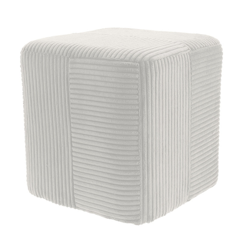 Pouf carre velours cotele large