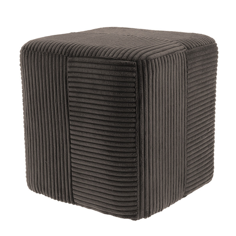 Pouf carre velours cotele large