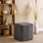 Pouf carre velours cotele large