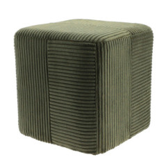 Pouf carre velours cotele large