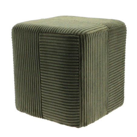 Pouf carre velours cotele large