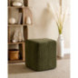 Pouf carre velours cotele large