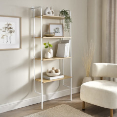 Etagere blanc / effet bois 4 niv