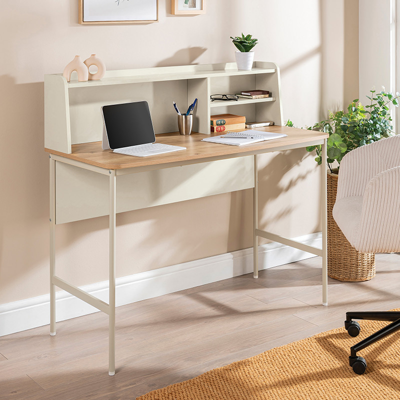 Bureau creme et bois
