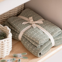 Lot 3 serviettes vert
