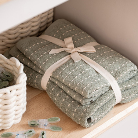 Lot 3 serviettes vert