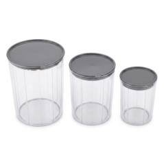 Lot de 3 bocaux en plastique