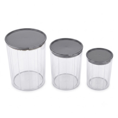 Lot de 3 bocaux en plastique