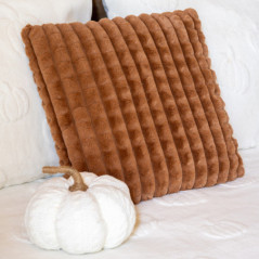 Coussin waffle 45x45cm marron