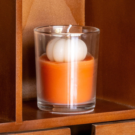 Bougie verre citrouille