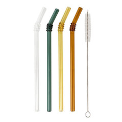Pailles en verre fume+goupillon