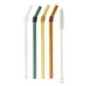 Pailles en verre fume+goupillon