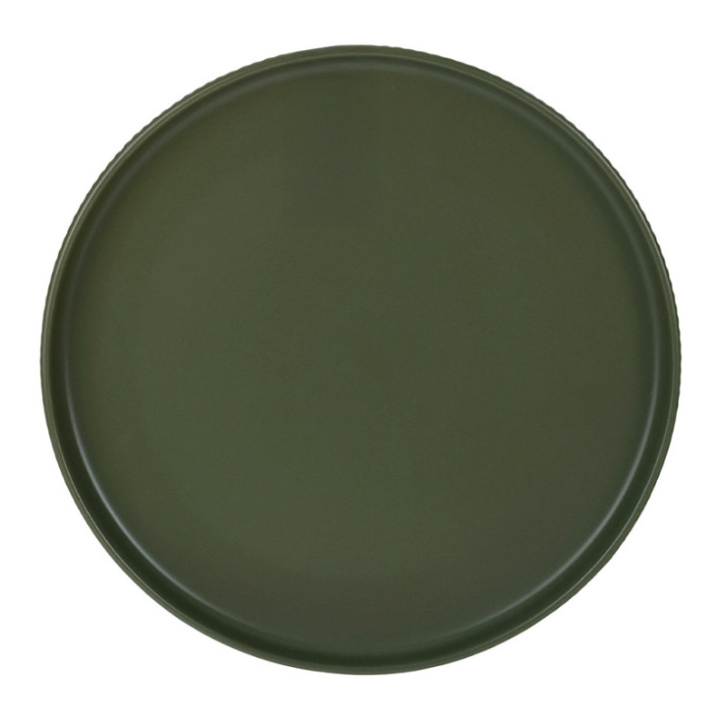 Assiette plate verte bord droit