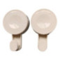Crochets a ventouses x2 beige