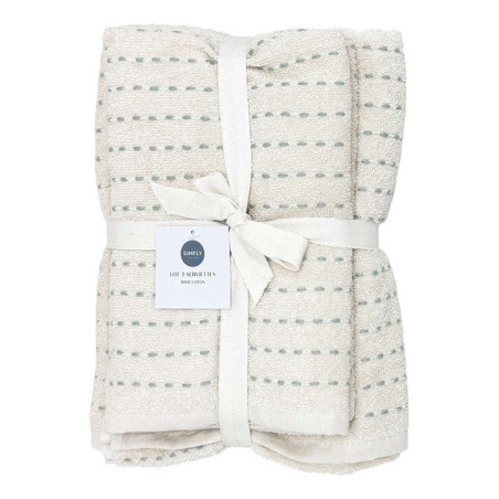 Lot 3 serviettes beige
