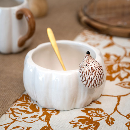 Bol pumkin beige et herisson