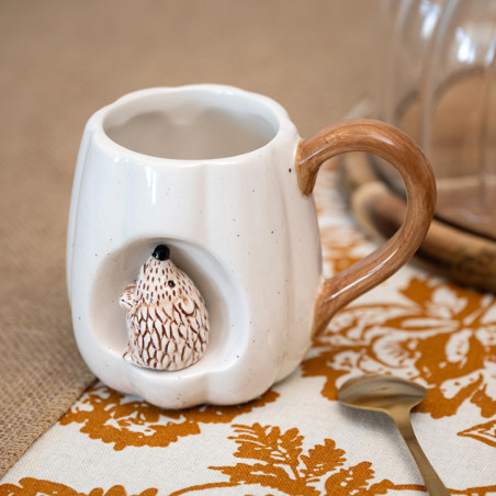 Mug citrouille herisson incruste