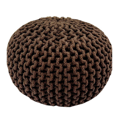Pouf tricote marron 40x30cm
