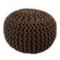 Pouf tricote marron 40x30cm