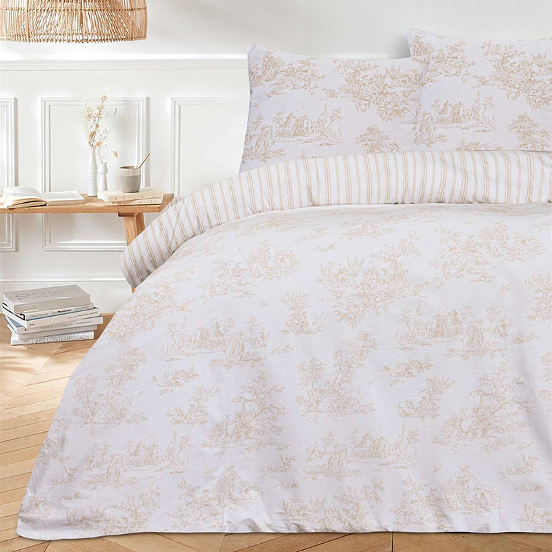 Parure 240x220 + 2 taies  toile