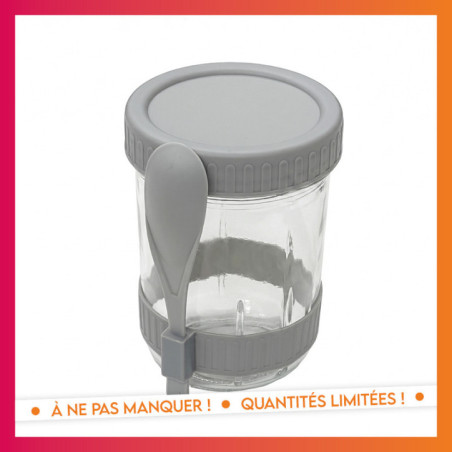 Pot a yahourt verre+cuillere