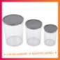 Lot de 3 bocaux en plastique