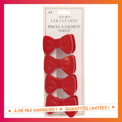 4 pinces a sachet noeud