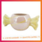Cache pot bonbon jaune rose