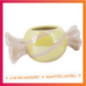 Cache pot bonbon jaune rose