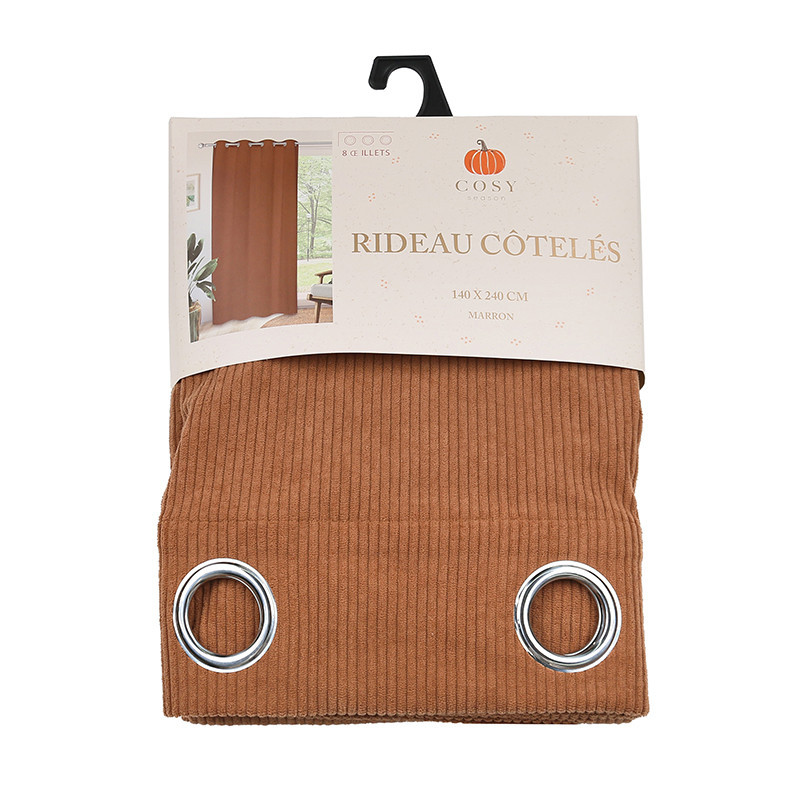 Rideau cotele marron 140x240cm