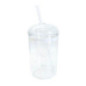Gobelet verre couvercle+paille