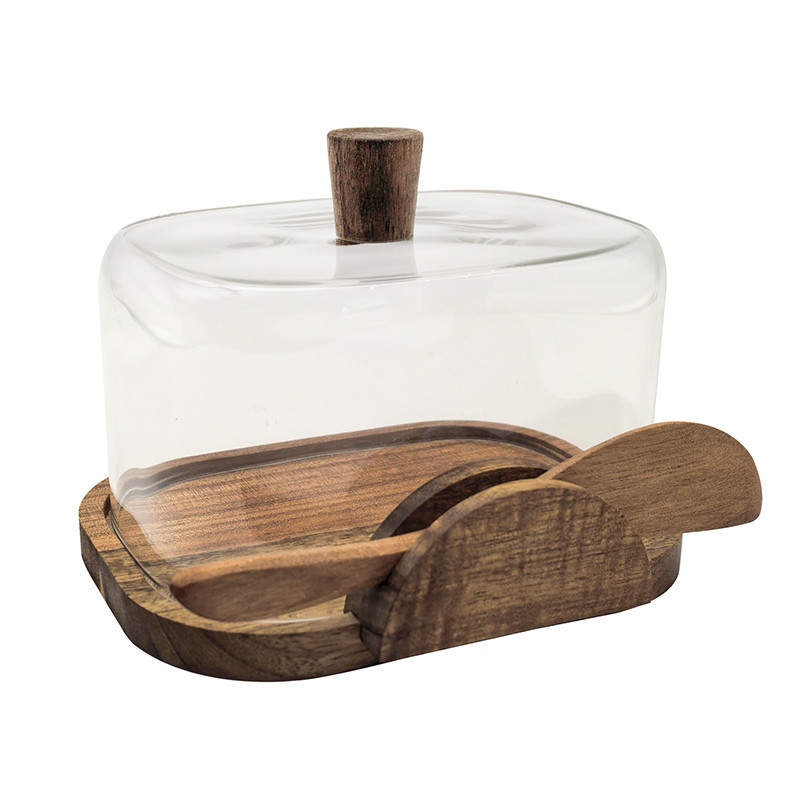 Beurrier avec couteau en acacia
