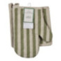 Set gant & manique rayures verte