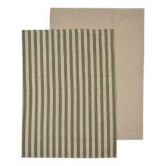 Lot de 2 tochons rayures vertes