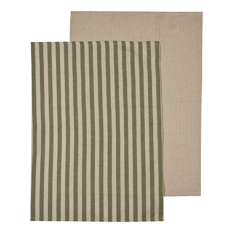 Lot de 2 tochons rayures vertes