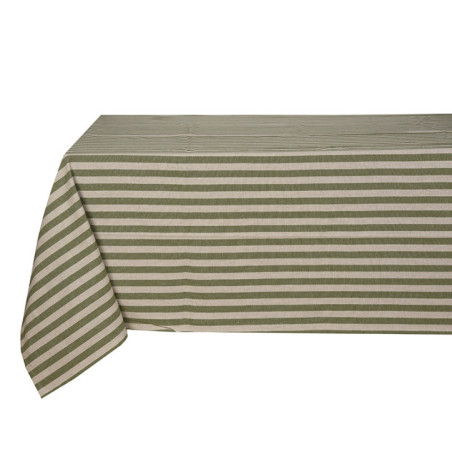 Nappe rayures vertes 140x240cm