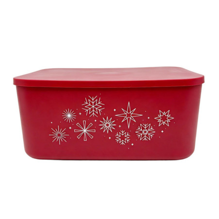 Boite en plastique rayures rouge