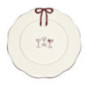Assiette plate lisere burgundy