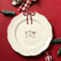 Assiette plate lisere burgundy