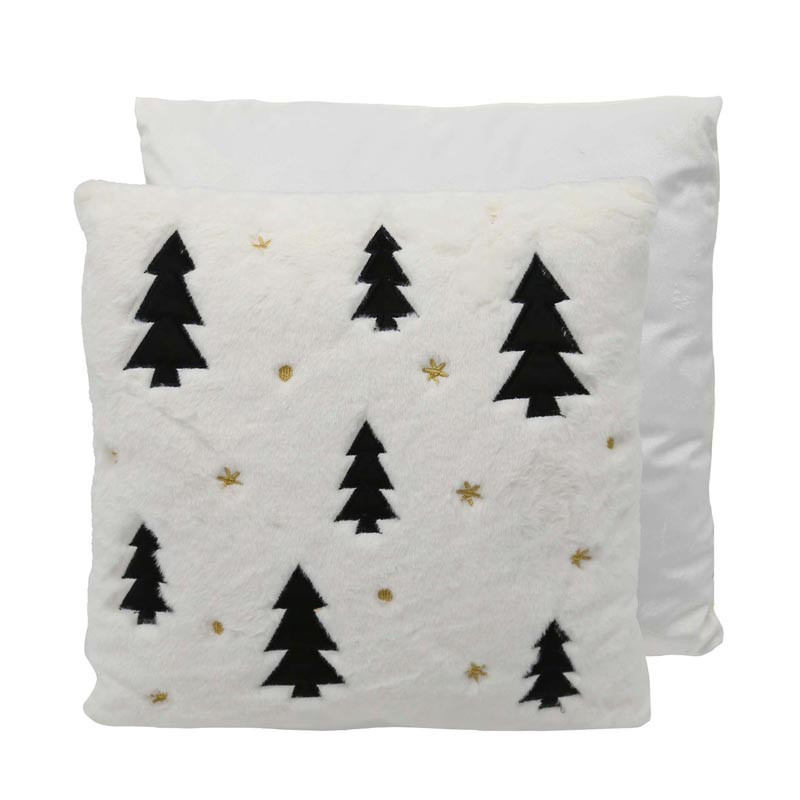 Coussin fourrure sapin 45x45cm
